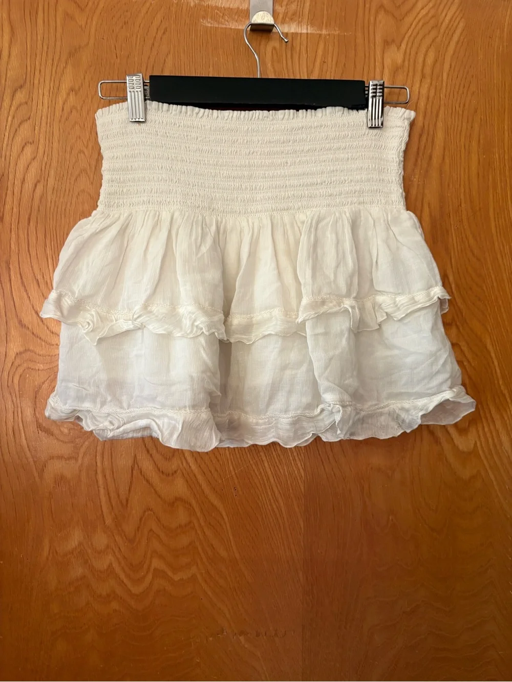 Isabel Marant Cream Smocked Tiered Mini Skirt *FLAW* EU34 US2